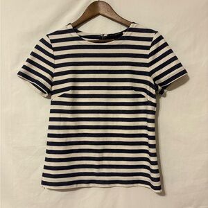 Banana Republic Navy and White Striped Tee